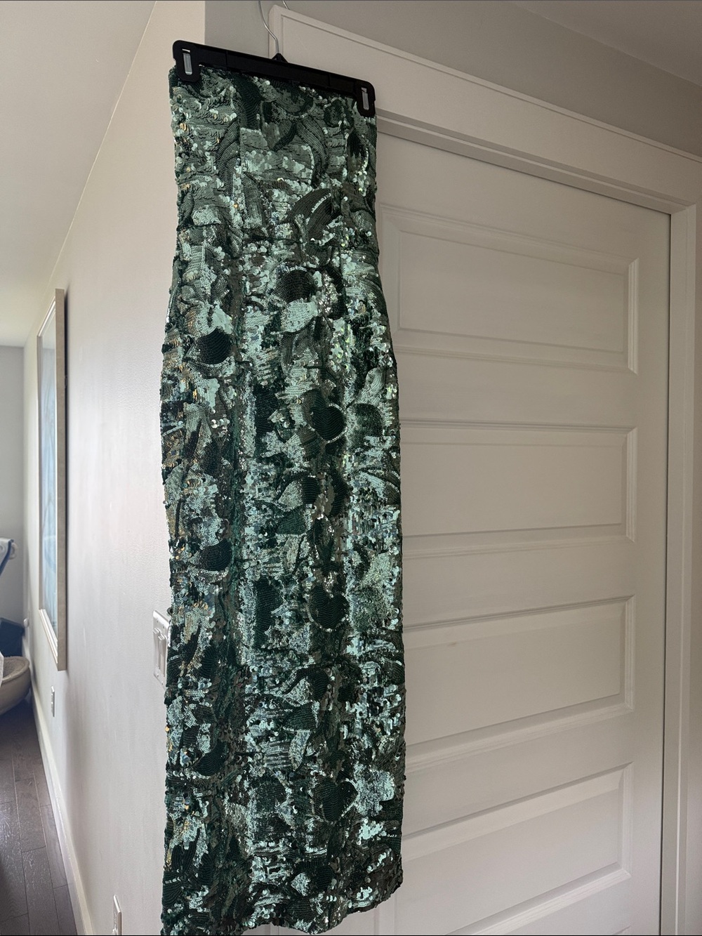 Hello Teal Sequin strapless Dress - Picture 2 of 5